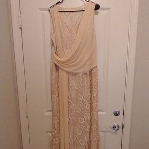 Beige lace dress